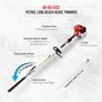 BU-KO 52cc Long Reach Petrol Hedge Trimmer and 3x 75cm Extension Pole w/Toolbag for Convenient Storage, Precision Trimming for Tall Hedges & Bushes, Easy to Use, High Performance, Durable Steel Blade Image 2