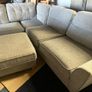 grey corner sofa with matching footstool couch Image 2
