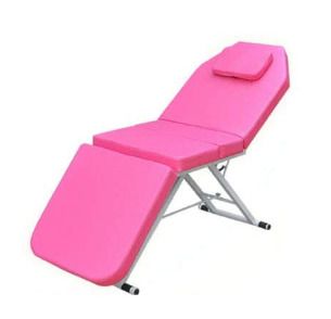 Portable Massage Bed With 3-Section Foldable Beauty Couch for Therapy Treatment Salon And Headrest Support Pink