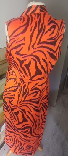 Dunnes Stores Orange Zebra Print Wrap Dress Size 14