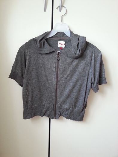 Grey Only Cropped Zip-Up