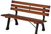 2-Person Bench for Garden &amp; Patio, Cast Aluminum+Natural Wood, 120 x 57 x 70 cm, Brown