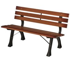 2-Person Bench for Garden & Patio, Cast Aluminum+Natural Wood, 120 x 57 x 70 cm, Brown