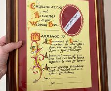 Irish Hand Crafted Customisable Framed Wedding Gift