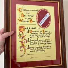 Irish Hand Crafted Customisable Framed Wedding Gift