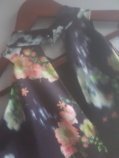 WHISTLES Floral Print Cold Shoulder Silhouette Dress
