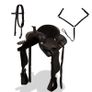 Western Saddle, Headstall&Breast Collar Real Leather 17" Black Image 3