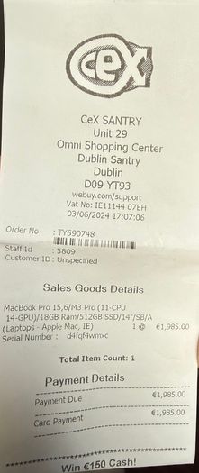 Mac book m3 Pro/14 inch/18GB/512