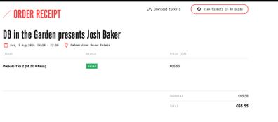 Josh Baker Ticket