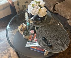 Black round coffee table