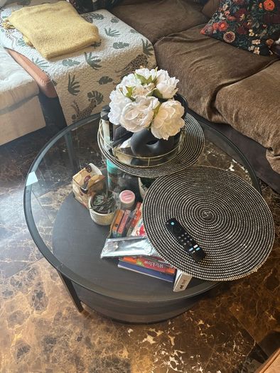 Black round coffee table