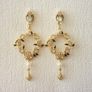 Vintage Style Faux Pearl Boho Chic Drop Gold Earrings Image 2