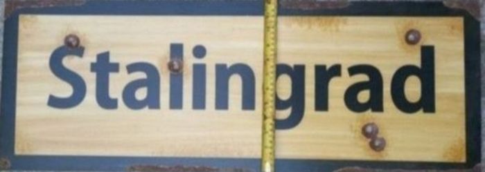 German ww2 ,steel stalingrad City sign. 1939/45 , (84x31cms)