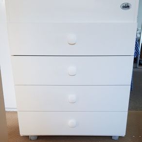 Mobile white drawer unit with wheels