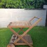 Wooden garden drinks trolley with removable tray Image 4