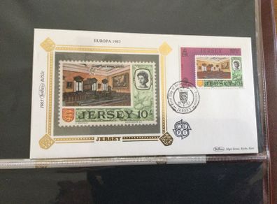 First Day Covers - Guernsey/Jersey- Benham Silk .