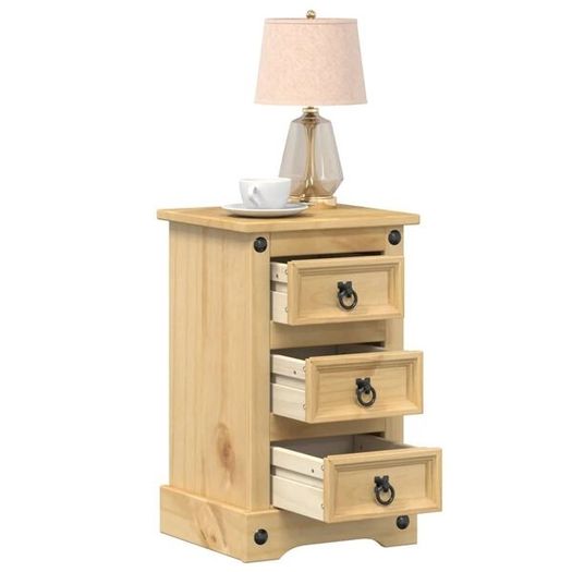 Bedside Cabinet Corona 35x32.5x58 cm Solid Wood Pine