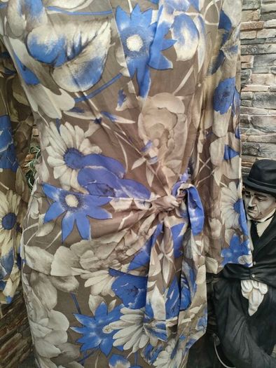 Blue and grey floral dress