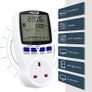 Dual Tariffs Electricity Usage Monitor Power Meter Energy UK Plug with Backlight, Maxcio Upgrade Watt Meter Power Consumption Analyzer, Voltage Amps Wattage KWH Energy Saving Meter Outlet Socket 2P Image 5