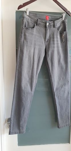 Miss by Captain Tortue grey skinny with zip detail Sz 38 (10-12UK) - Rrp 89 (New)