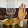1930s40s Aladdin Model 12 Brass Table Mantle Oil Lamp with Fluted Glass Shade Image 9