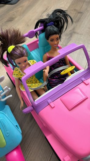 Barbie Car, moped and dolls