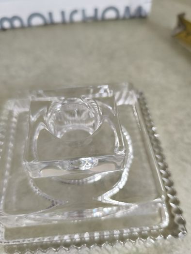 Set Of 2 Galway Crystal Square Candleholder Or Night Light Holders.