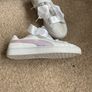 trainers white leather puma ribbon trainers size 5 1/2 Image 4