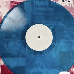 Iron Maiden Rare bootleg Roskilde 2003 blue vinyl in vg+ condition