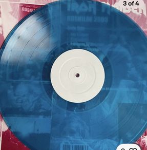 Iron Maiden Rare bootleg Roskilde 2003 blue vinyl in vg+ condition