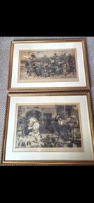 Rare Pair of Antique Etchings "Pied Piper" - R.W. Macbeth (Signed & Dedicated to J.W. North)