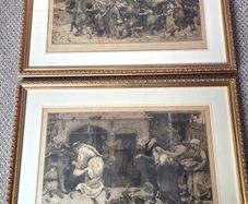 Rare Pair of Antique Etchings "Pied Piper" - R.W. Macbeth (Signed & Dedicated to J.W. North)