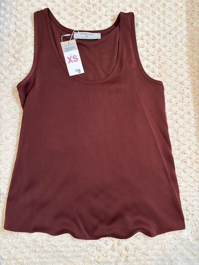 Burgundy vest top - XS