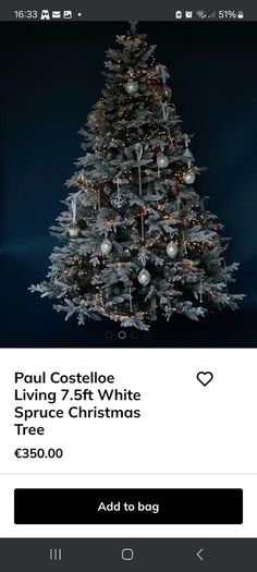 Paul Costello Christmas 7.5 white Tree