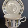 Fabulous Vintage China Set of Six Duos by Royal Kent Bone China in a Cool Vintage Retro Abstract 70s Pattern Image 7