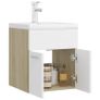 Sink Cabinet with Built-in Basin White and Sonoma Oak Chipboard Image 4