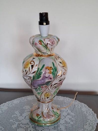 Vintage porcelain table lamp.  Italy.