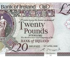 20 Pounds Bank of Ireland Commemorative issue 400th anniversary of Old Bushmills Distillery - low serial number under 1k
