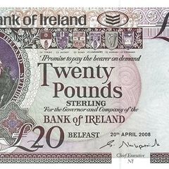 20 Pounds Bank of Ireland Commemorative issue 400th anniversary of Old Bushmills Distillery - low serial number under 1k
