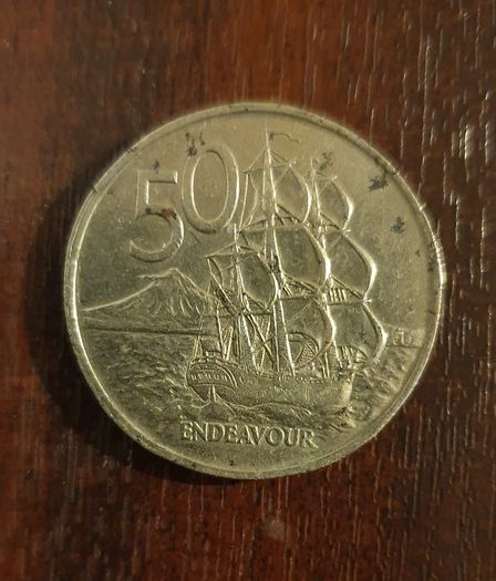 New Zealend 50 Cent Endeavour Coin 1967