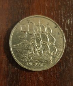 New Zealend 50 Cent Endeavour Coin 1967