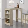 Modern Breakfast Bar Table  Kitchen Dining Table with Storage Shelves Image 3