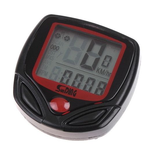 New Wireless LCD Waterproof Bike Speedometer Odometer Computer + Battery