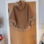 Boohoo  Camel Faux Fur Cape, Sleeves  With Hood   S. 14-16. Image 3