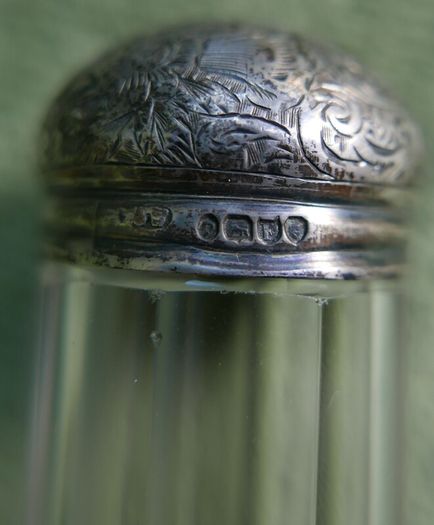 Antique Edwardian 1800s Set 5 Sterling Silver Cut Glass Vanity Pin Bottles Jars