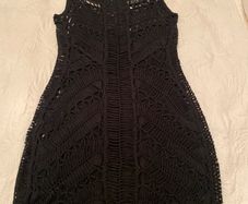 Topshop Black Crochet Dress/Tunic UK 10