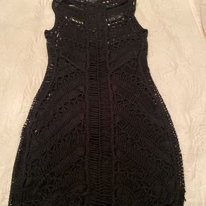 Topshop Black Crochet Dress/Tunic UK 10