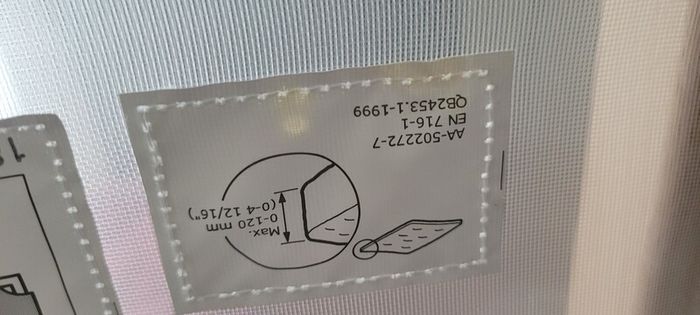 GREY IKEA Sundvik COT 140x70cm (NO mattress)