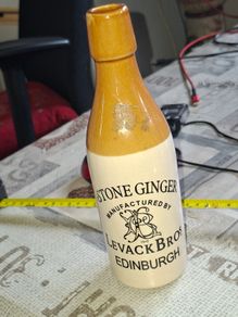 Old Levack Bros. Edinburgh Stone Ginger Beer Bottle Stoneware