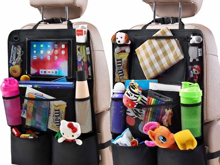 Car Seat Organiser, Kick Mats Back Seat Protector with Touch Screen Tablet Holder, Car Backseat Organiser for Kids (2 PCS)